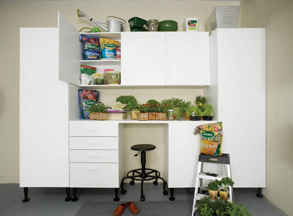 Garage storage solutions help you find a place for all your tools and sports equipment.